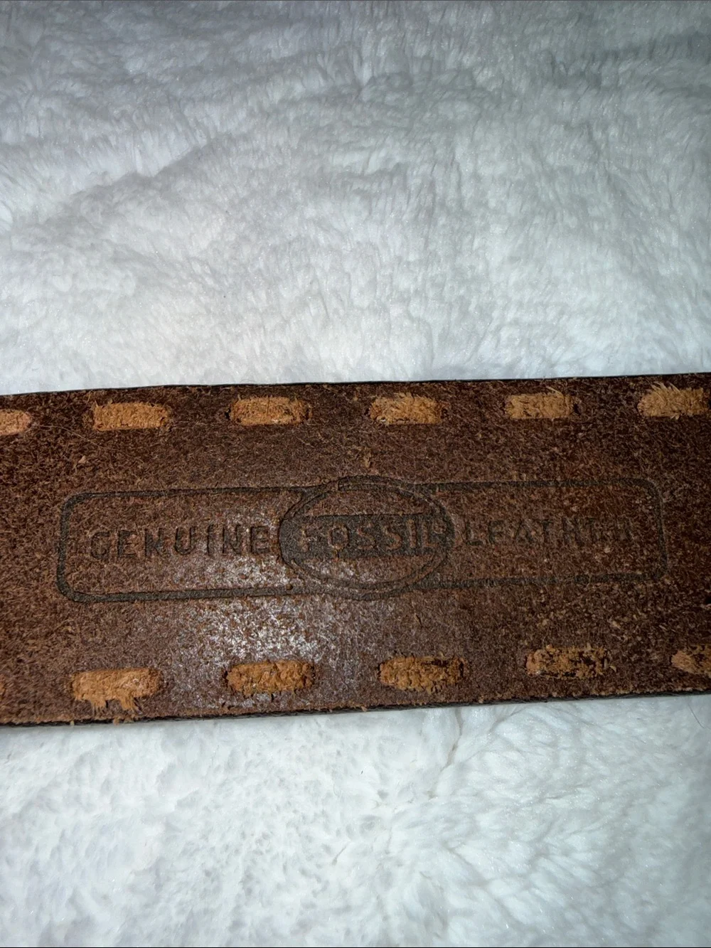 Fossil Accessory Collections boho floral whipstitch leather belt vintage 2000